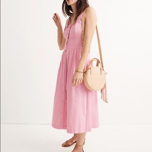 Madewell Pink Fleur Bow-Back Dress